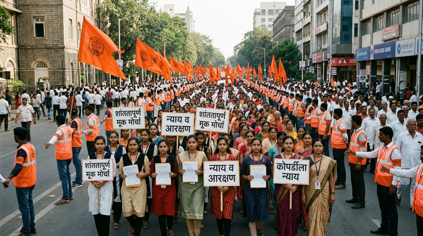 मराठा क्रांती मूक मोर्चा शिस्तबद्ध शांततापूर्ण जनआंदोलन